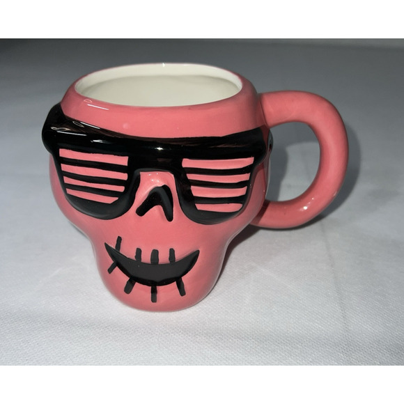 Hyde & Eek Pink Skull Earthenware Coffee Cups Mugs Target Set Of 2 - Picture 4 of 8